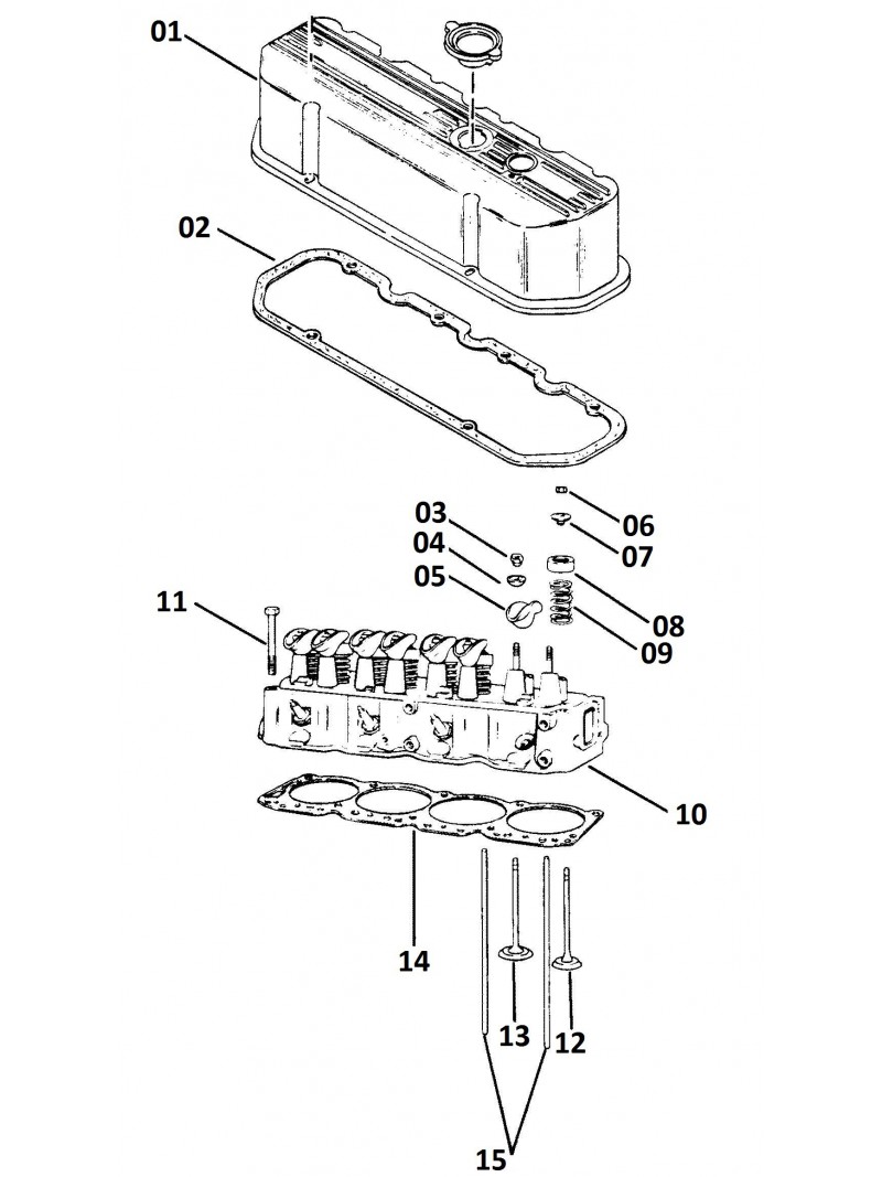 descriptif pièces internes pour moteurs GM 4 cylindres