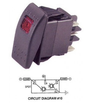 Interrupteur lumineux on-off-on