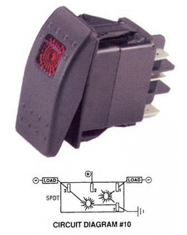 Interrupteur lumineux on-off-on