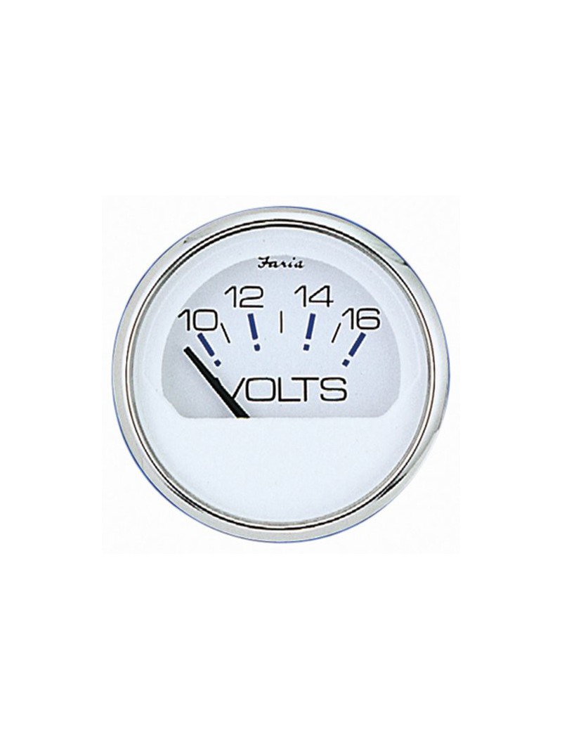 compteur voltmetre 12 volt blanc /inox