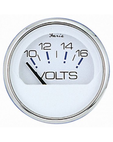 compteur voltmetre 12 volt blanc /inox