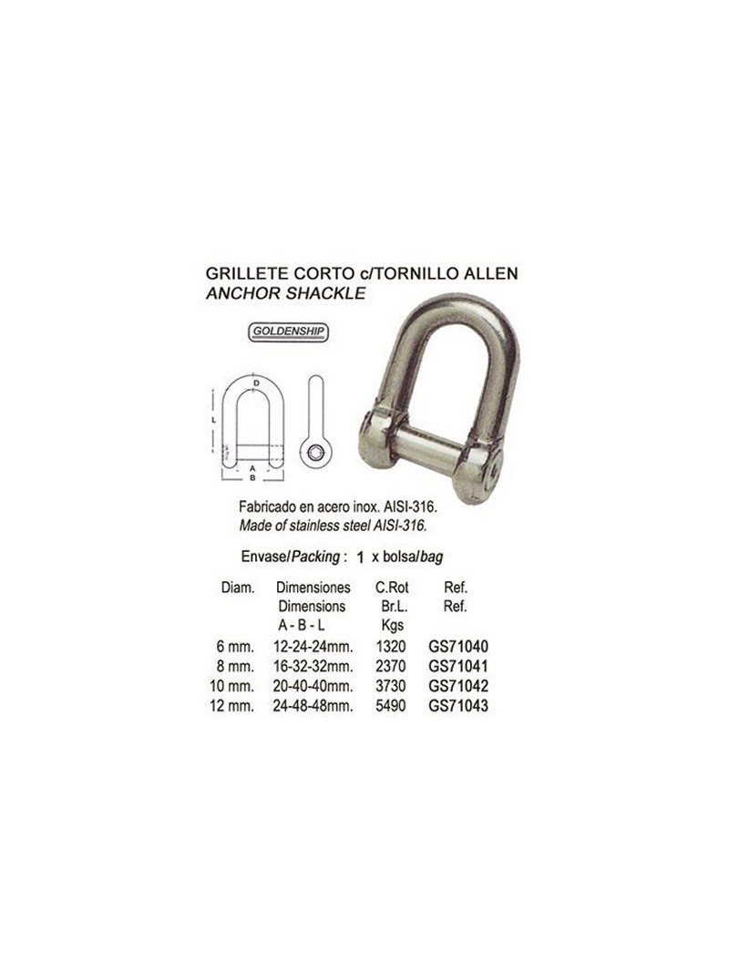 manille en inox de 10mm