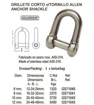 manille en inox de 10mm