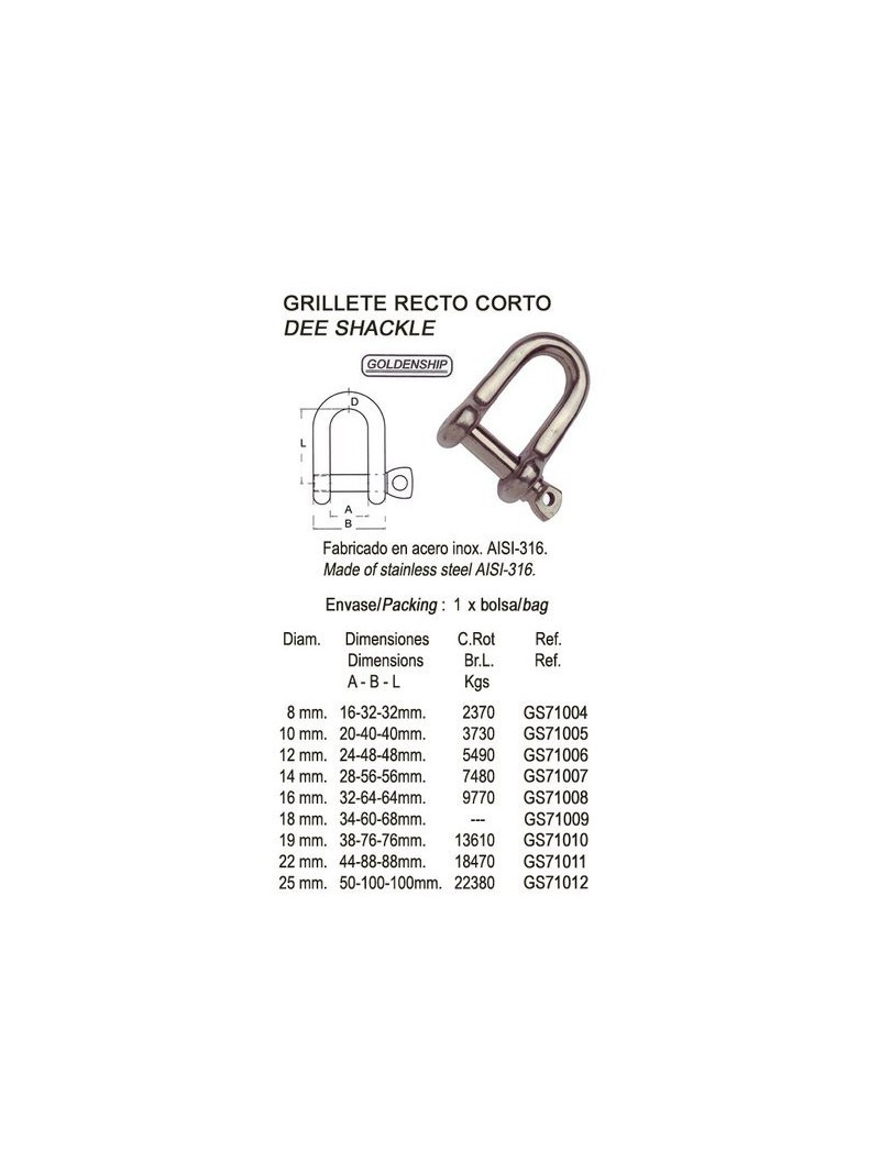 manille inox courte 19mm