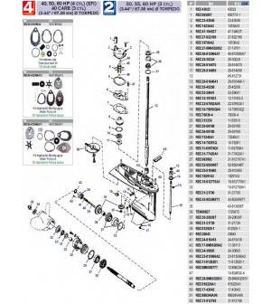 50/55/60 cv (3 cyl) (3.44"/87.38mm) diam torpedo 2 temps