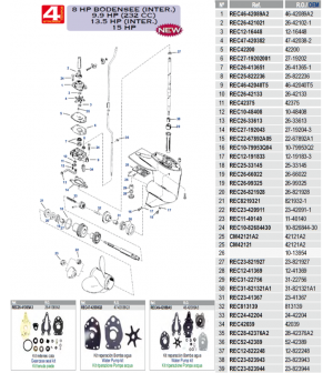 8 cv bodensee(inter.) 9.9 cv (232cc) 13.5 cv (inter.) 15cv 4 temps