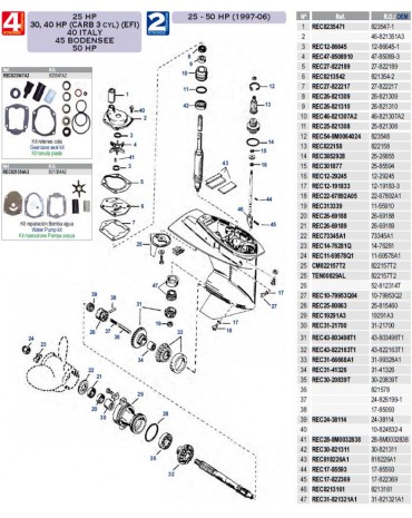 25cv-30/40cv(carb 3 cyl)(EFI)-40cv italie-45cv bodensee-50cv 4 temps