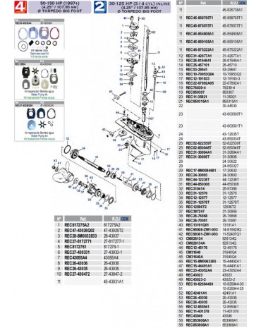 50 à 150 cv (1987 et +)(4.25"/107.95mm)diam torpedo big foot 4 temps